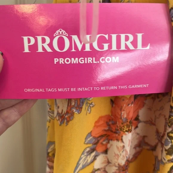 Prom Girl yellow maxi dress .. slight high low hem - Picture 6 of 6